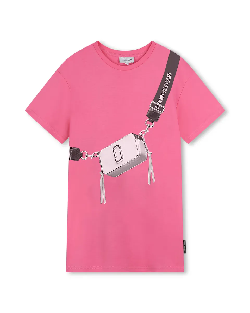 

Хлопковое платье для девочки Trompe l'oeil Marc Jacobs, розовый