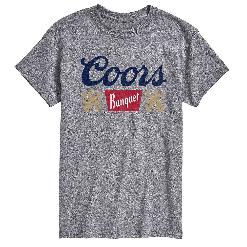 

Мужская футболка с логотипом Coors Banquet и графическим рисунком Licensed Character, цвет Heather Gray