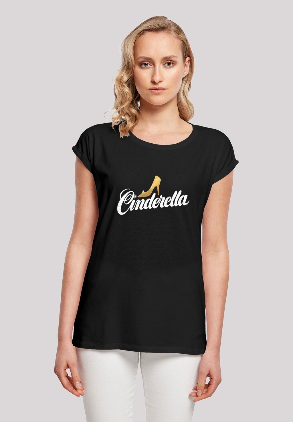 

Футболка с принтом EXTENDED SHOULDER DISNEY CINDERELLA ASCHENPUTTEL LO F4NT4STIC, черный