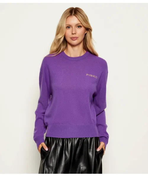 

Шерстяной свитер Loose fit Pinko, фиолетовый