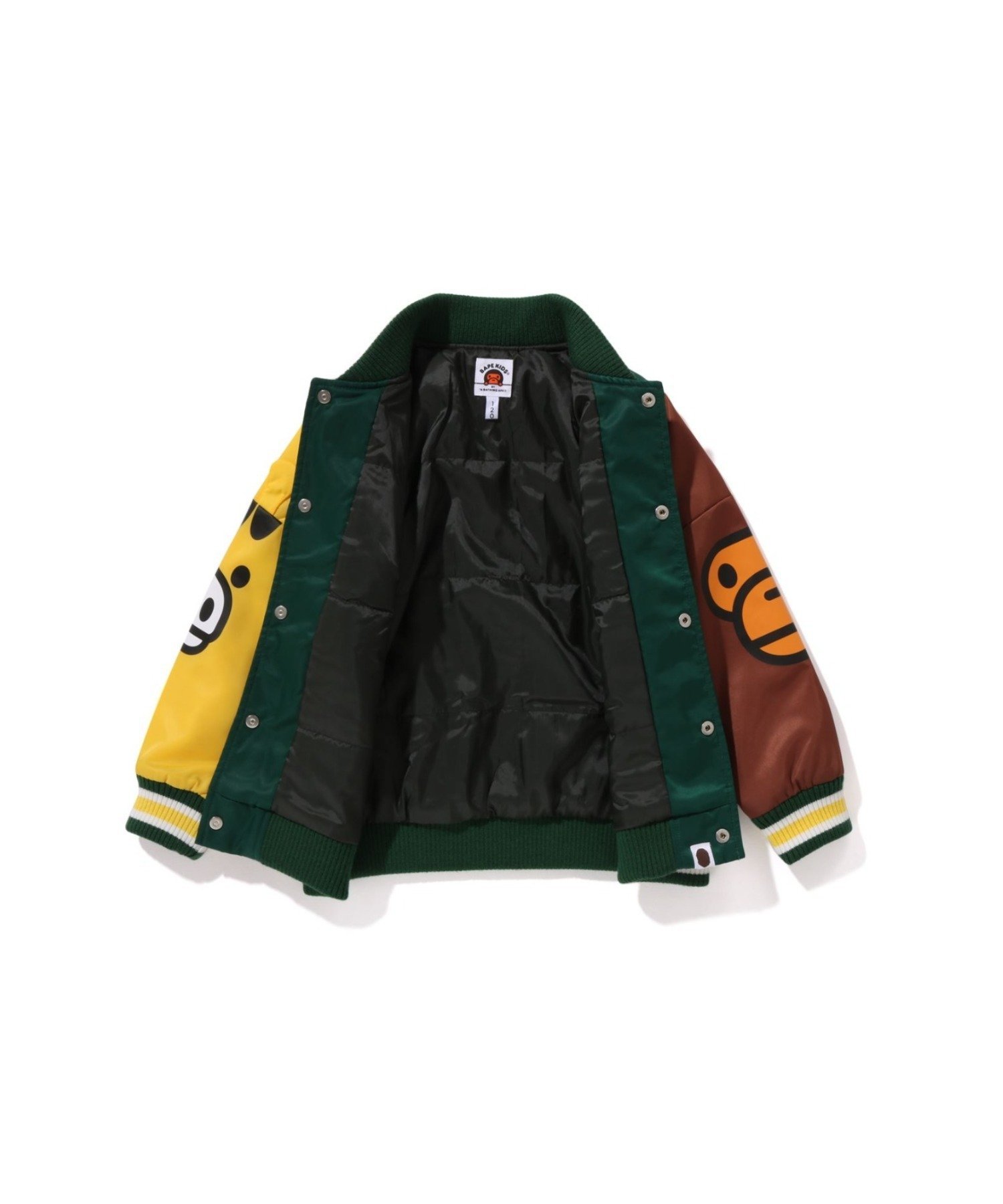 Куртка MILO FRIENDS с разноцветными деталями A BATHING APE, GREEN — фото 3