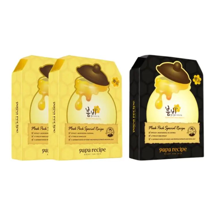 

Papa Recipe Желто-черный набор весеннего дождя и меда успокаивающая увлажняющая маска для лица 25г/шт * 10 шт/коробка * 2