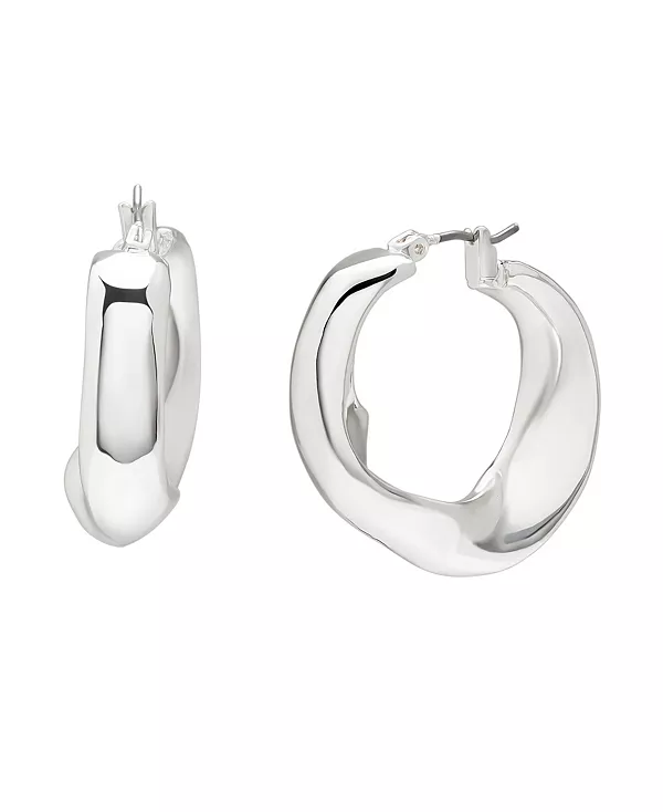 

Скульптурные серьги-кольца среднего размера Robert Lee Morris Soho, silver