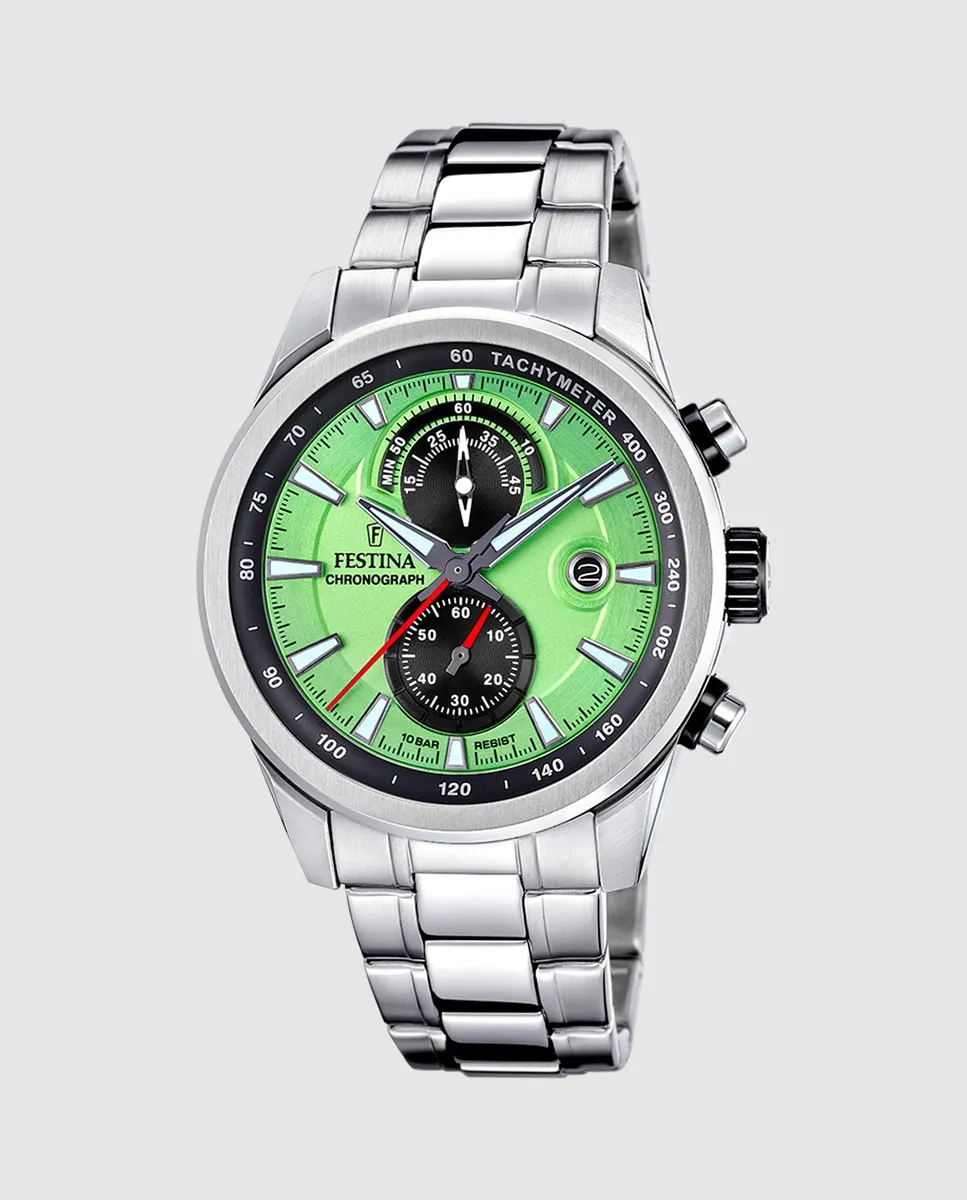 

F20694/3 Мужские часы-хронограф Timeless из серебристой стали Festina, серебряный