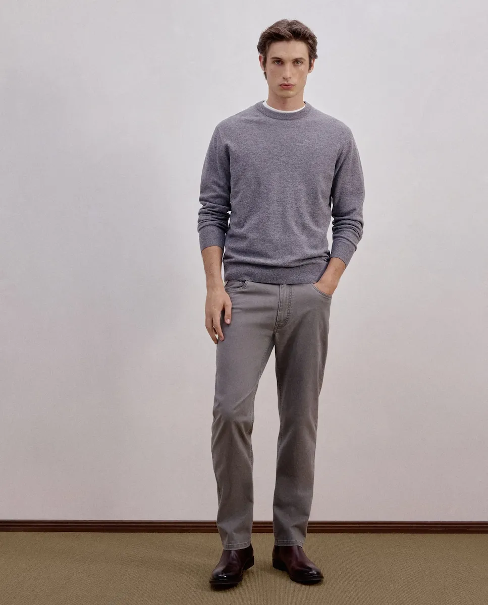 

Мужские брюки с пятью карманами, спортивного стиля, обычного кроя, из хлопка с эластаном Dustin, серый