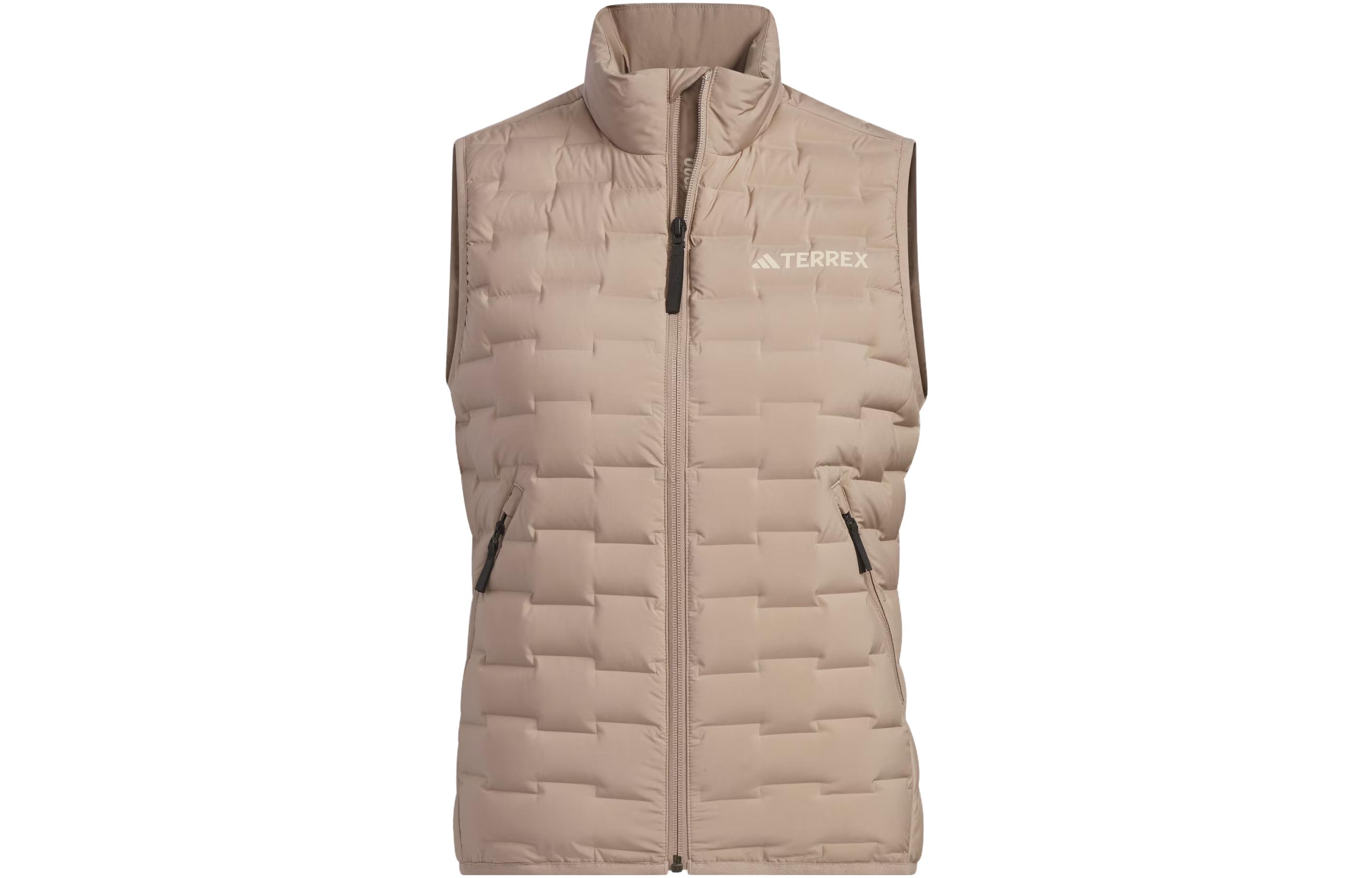 Adidas Женская розово-коричневая пуховая жилетка, Pink Brown — фото 3