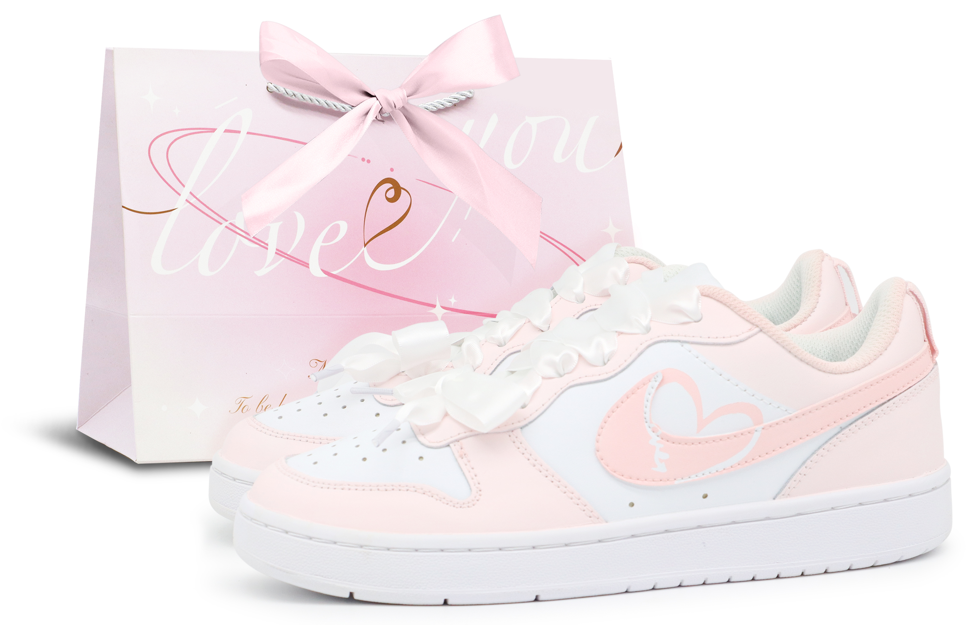 

Детские кроссовки для скейтбординга Court Borough Low 2 Low Top для подростков Nike, розовый/белый
