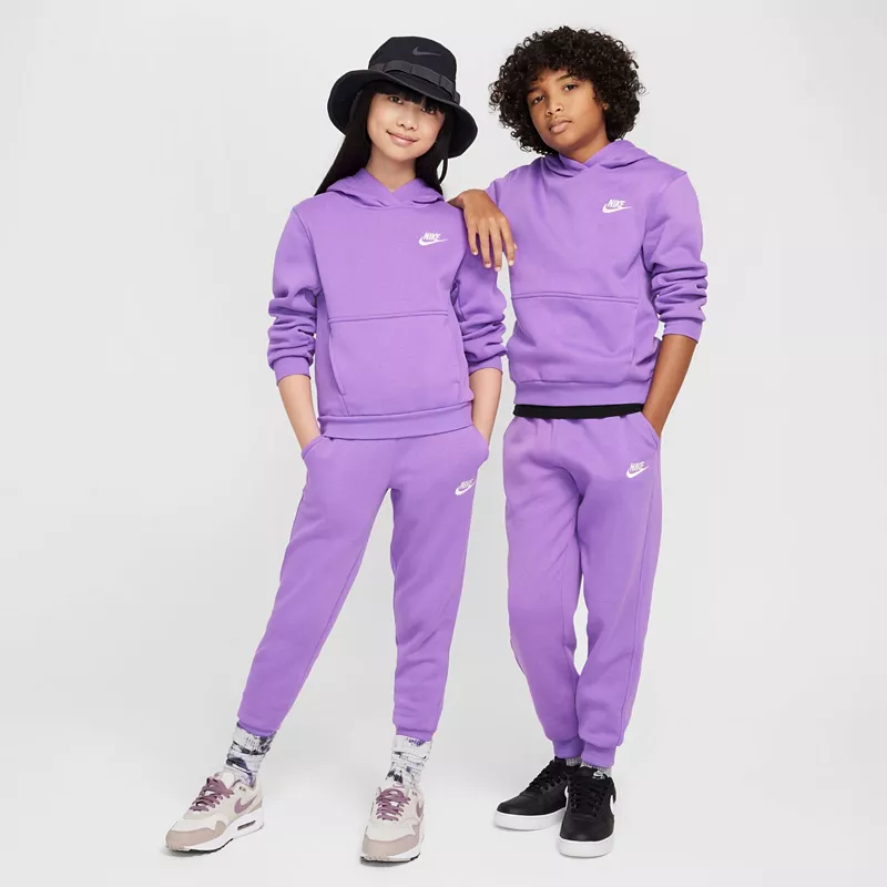 

Флисовая худи Nike All Kids Fit Sportswear Club, цвет Black Raspberry/White