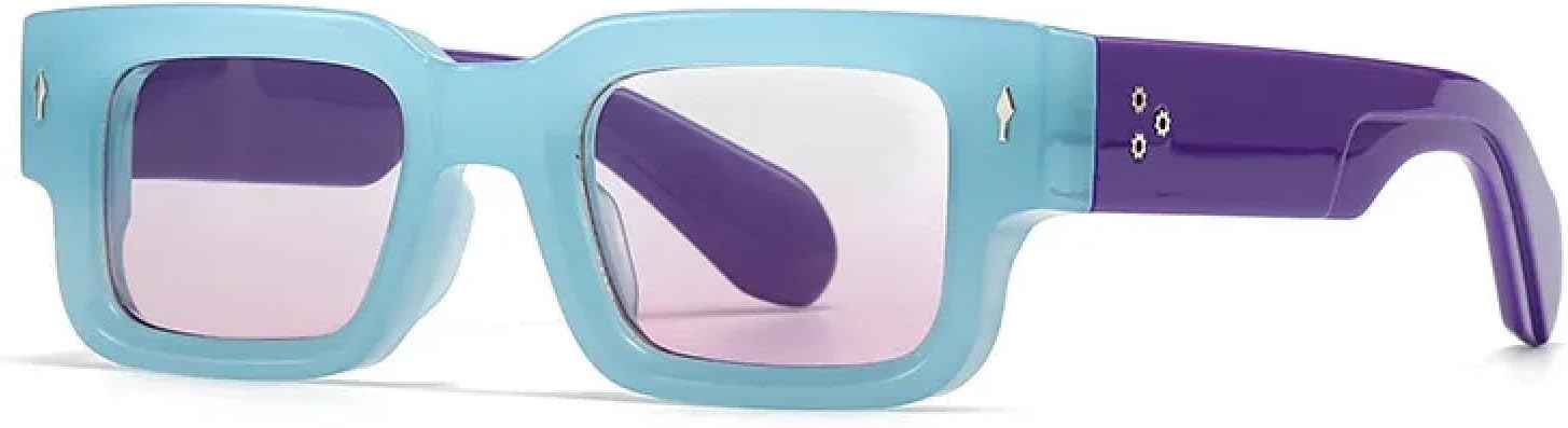 

Солнцезащитные очки с защитой UV400 | Компактная оправа с толстыми краями | Для женщин и мужчин, для занятий спортом на открытом воздухе и вождения DSVIGF, Blue White Pink