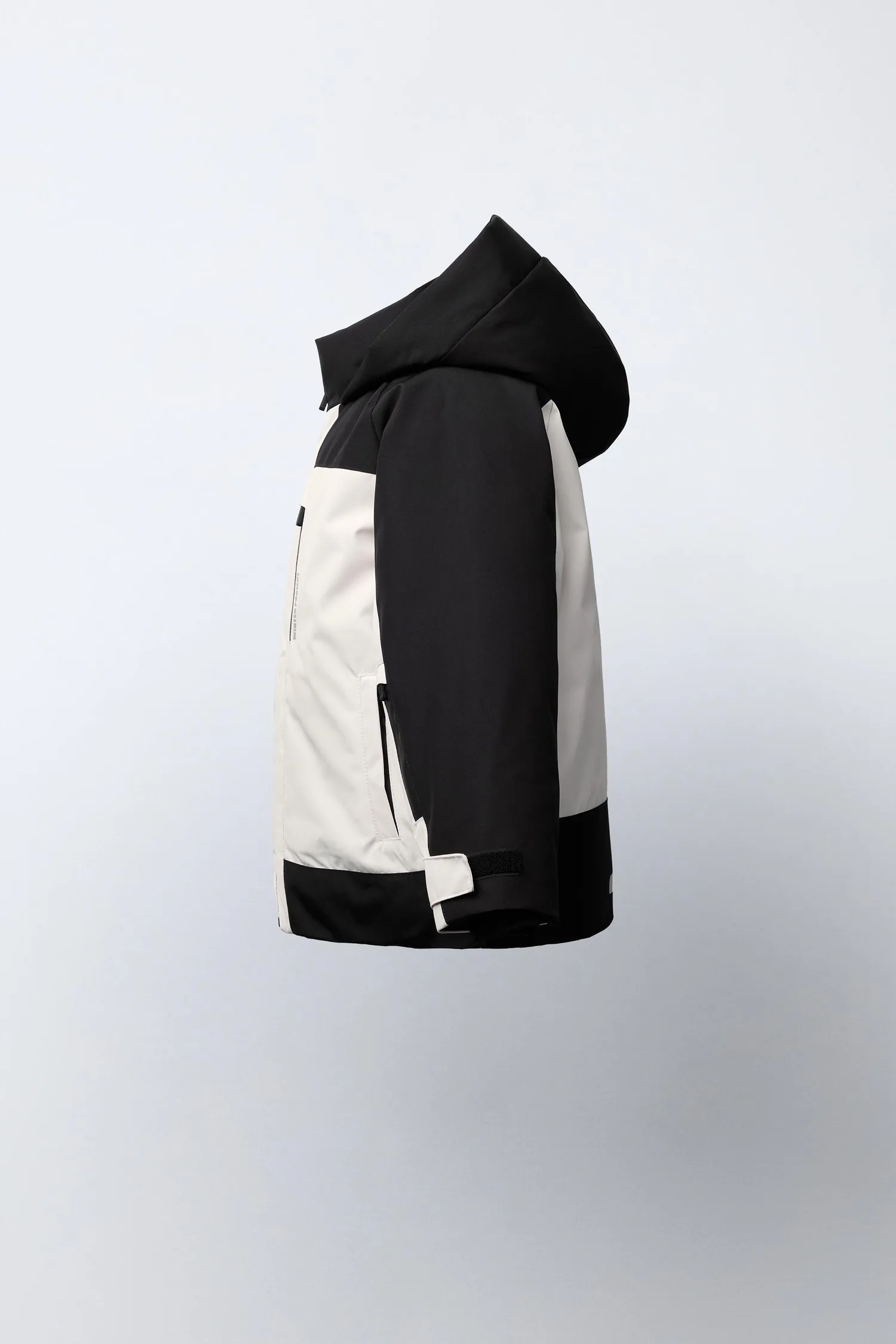 Водостойкая и ветрозащитная куртка с цветовыми блоками Zara, черный/бежевый — фото 3