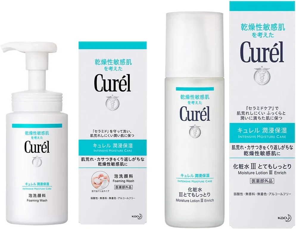 Набор для ухода за кожей Curél Lotion III (Enriching) 150 мл и Foaming Facial Cleanser 150 мл
