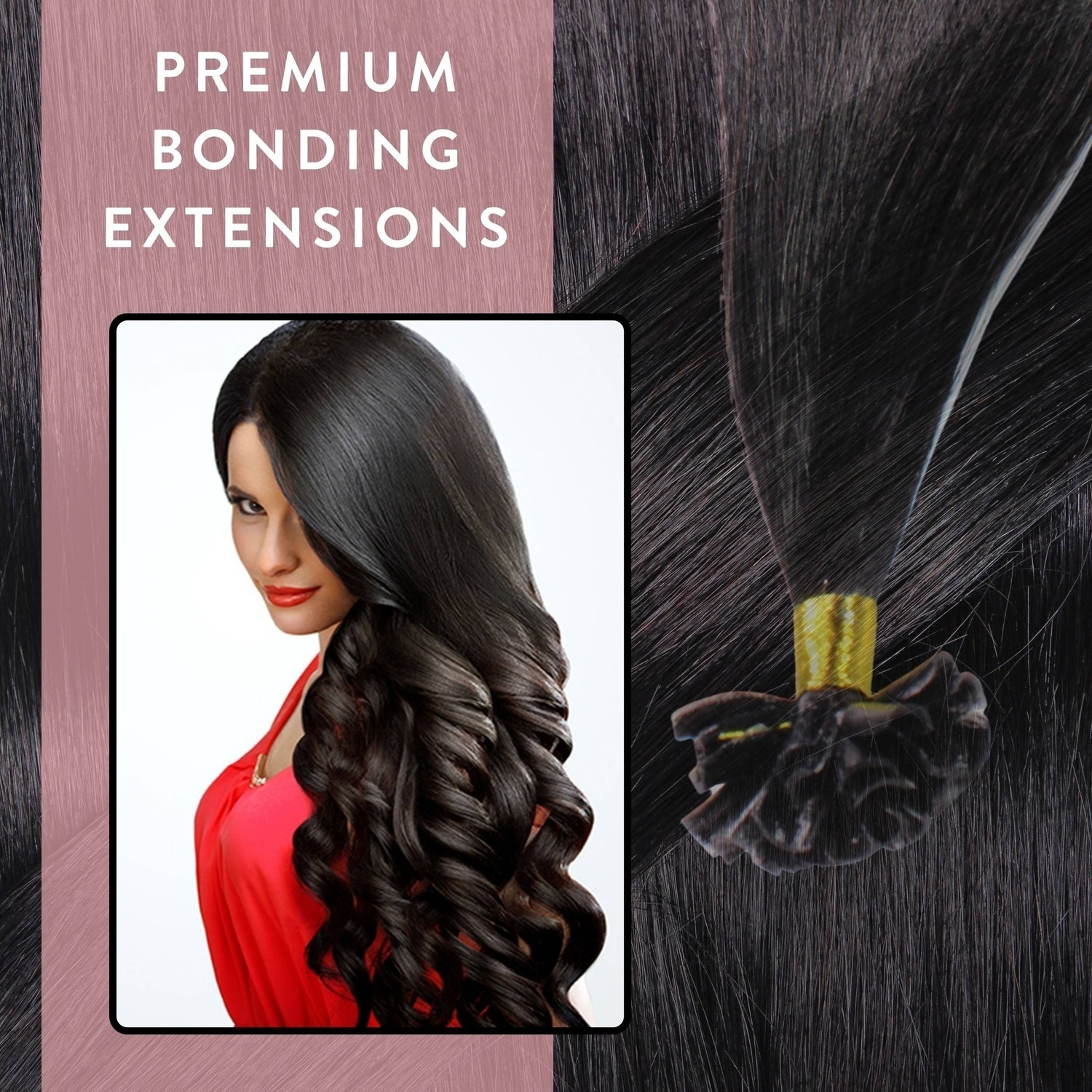 Накладные волосы bonding extensions premium echthaar #4/0 mittelbraun 0,8g Hair2Heart, 60cm, количество 25 шт. — фото 2