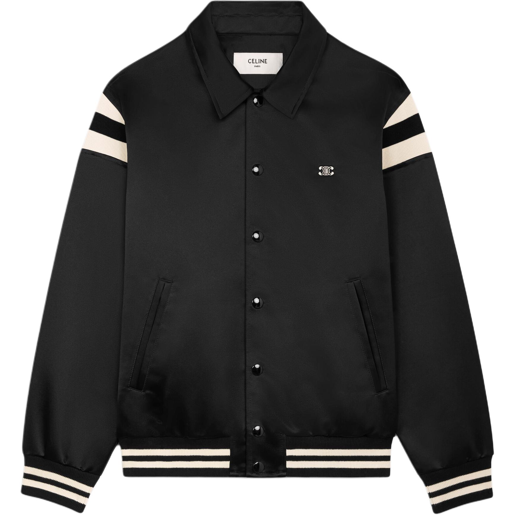 

CELINE Вышитая куртка на пуговицах с логотипом, Black