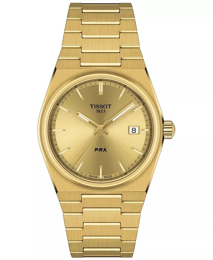

Часы-унисекс PRX с золотистым браслетом из нержавеющей стали, 35 мм Tissot