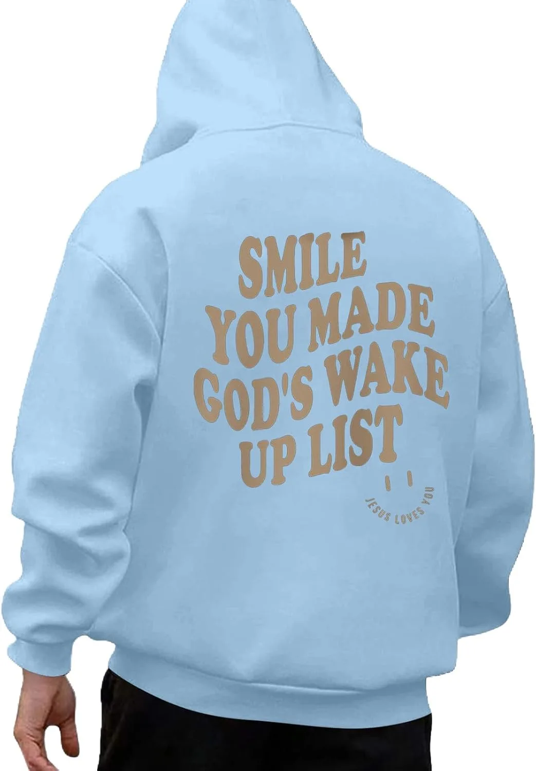 Толстовка с капюшоном Fleece Letter Print, мешковатая, с карманами — фото 2