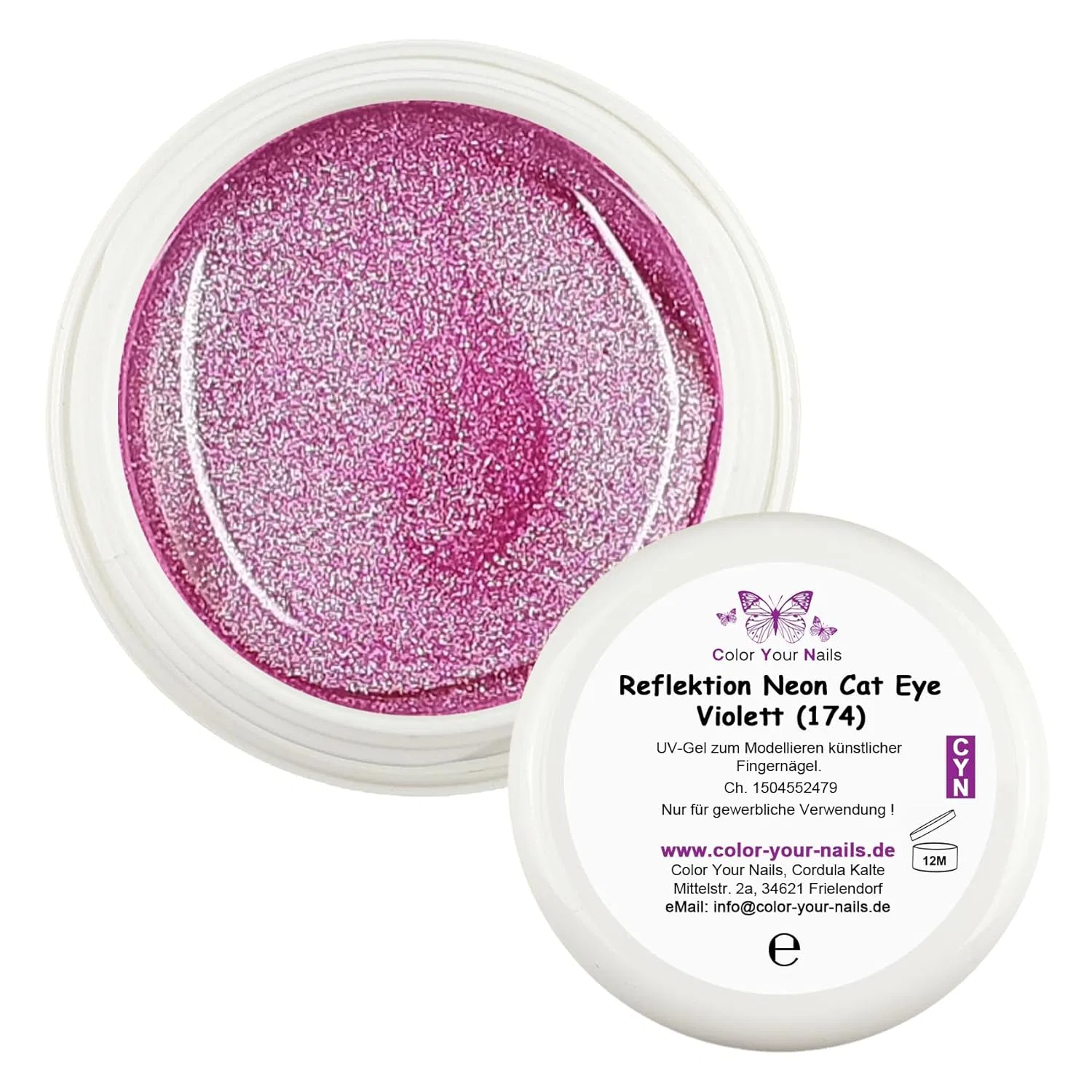 Набор УФ-гелей для ногтей Color-Your-Nails Reflection Neon Cat Eye, 9 цветов Color Your Nails, Purple (174)