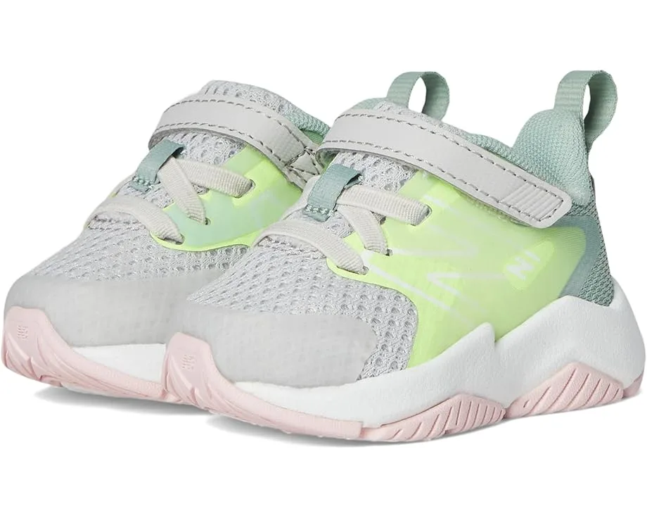 Кроссовки New Balance Kids Rave Run v2 Bungee Lace with Top Strap, Grey Matter/Mint Flash/Mosaic GreenSee Less