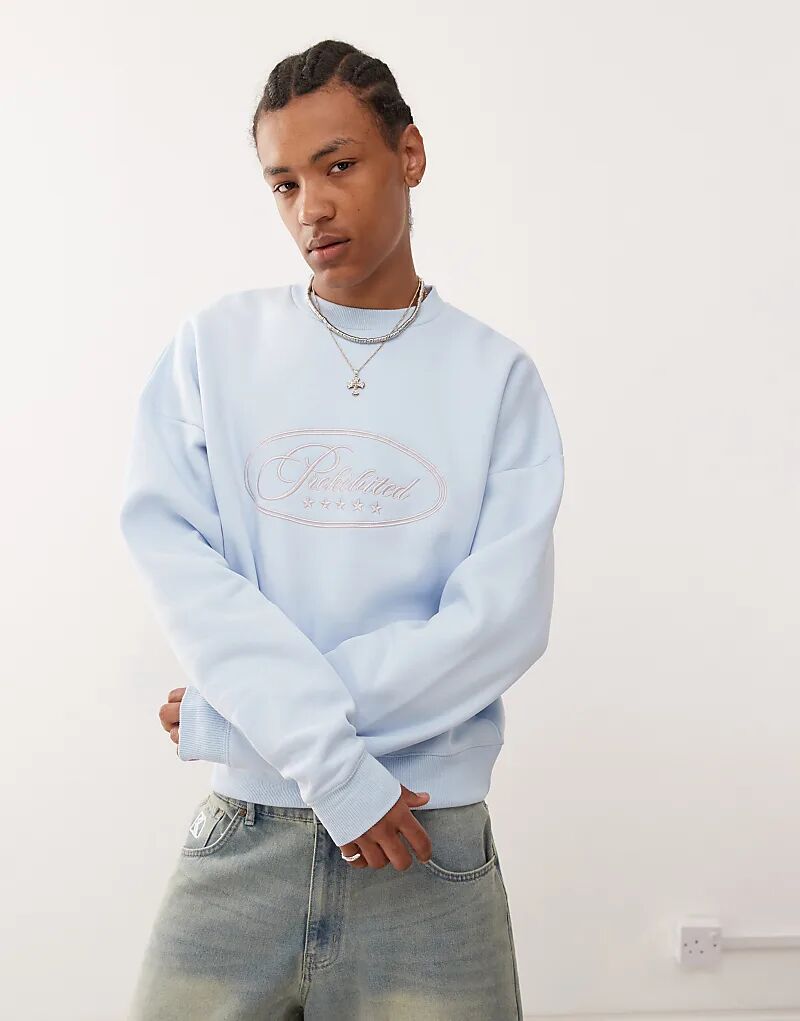 

Толстовка с пятизвездочным принтом Prohibited светло-синего цвета