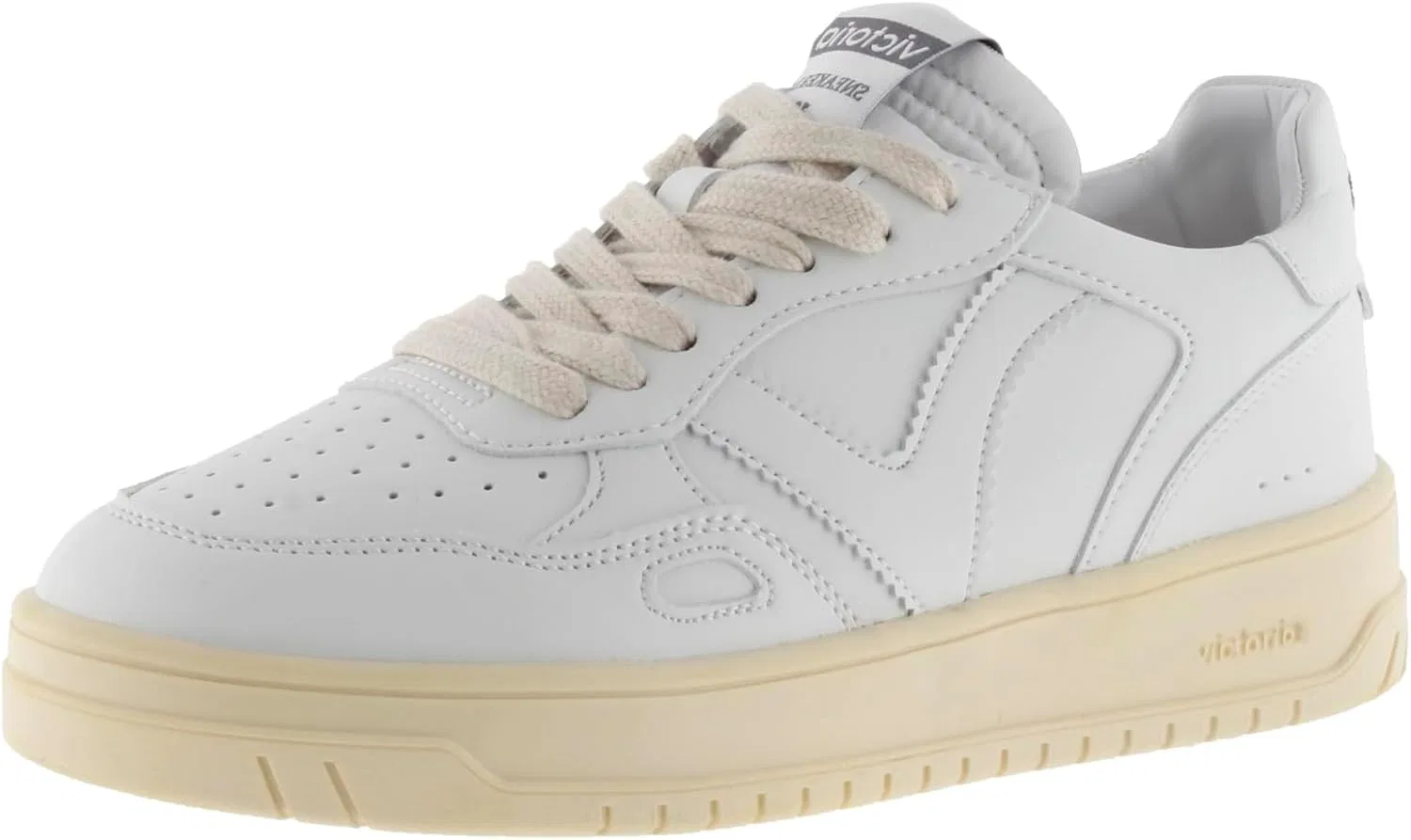 Кроссовки victoria Low-Top Unisex Seul Leather Effect White Monochrome & Perforated Toe 1257100 for Adults