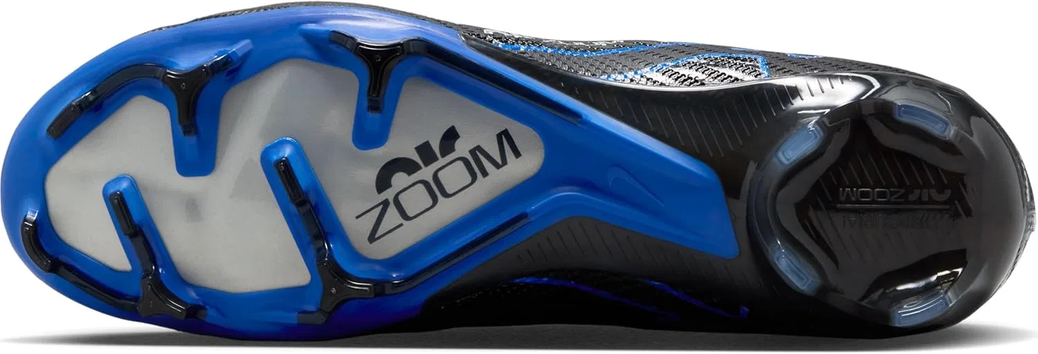 Мужские кроссовки Nike Zoom Vapor 15 Elite FgLow, Black Blue Black Chrome Hyper Royal — фото 2