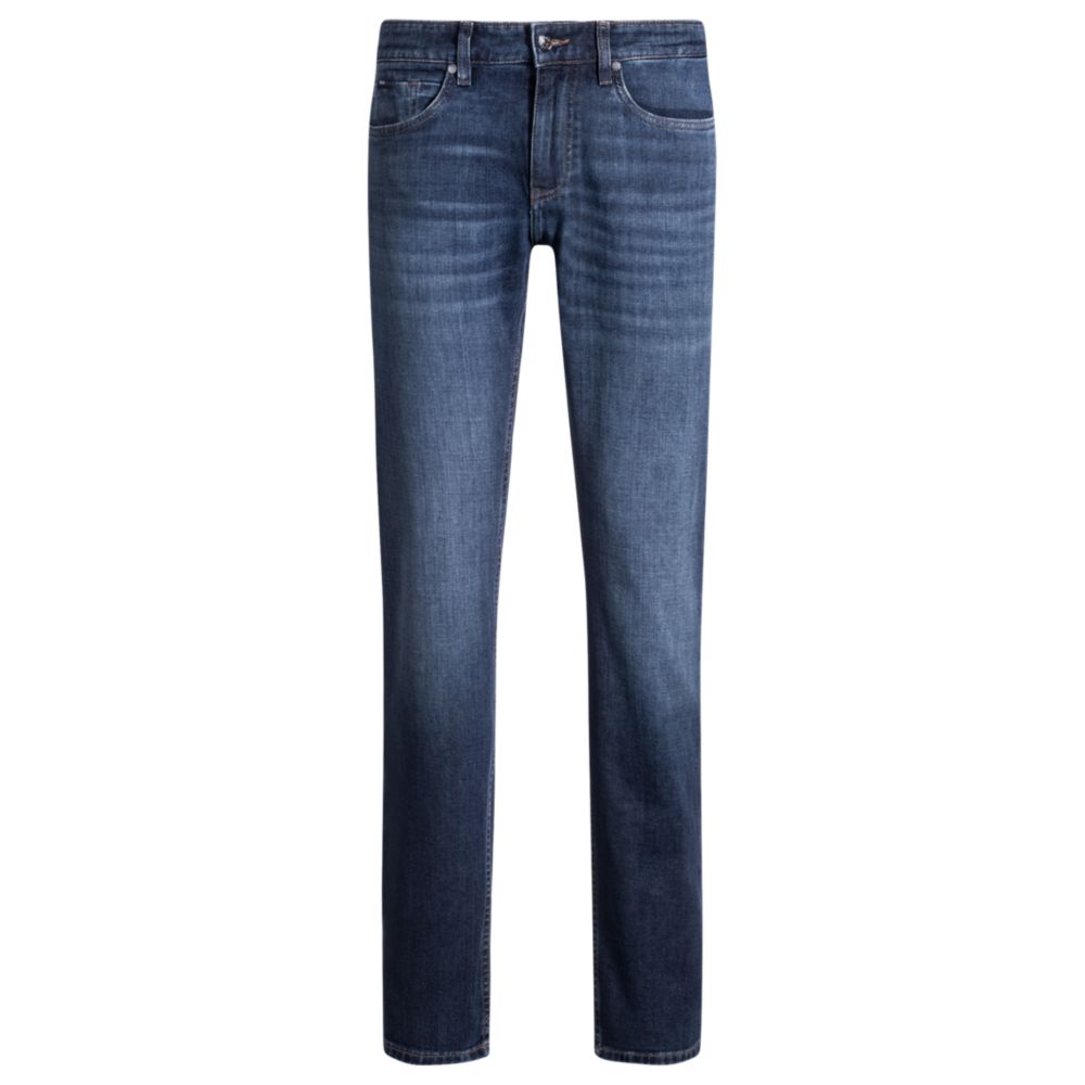 

Джинсы Delaware slim fit из синего эластичного денима BOSS