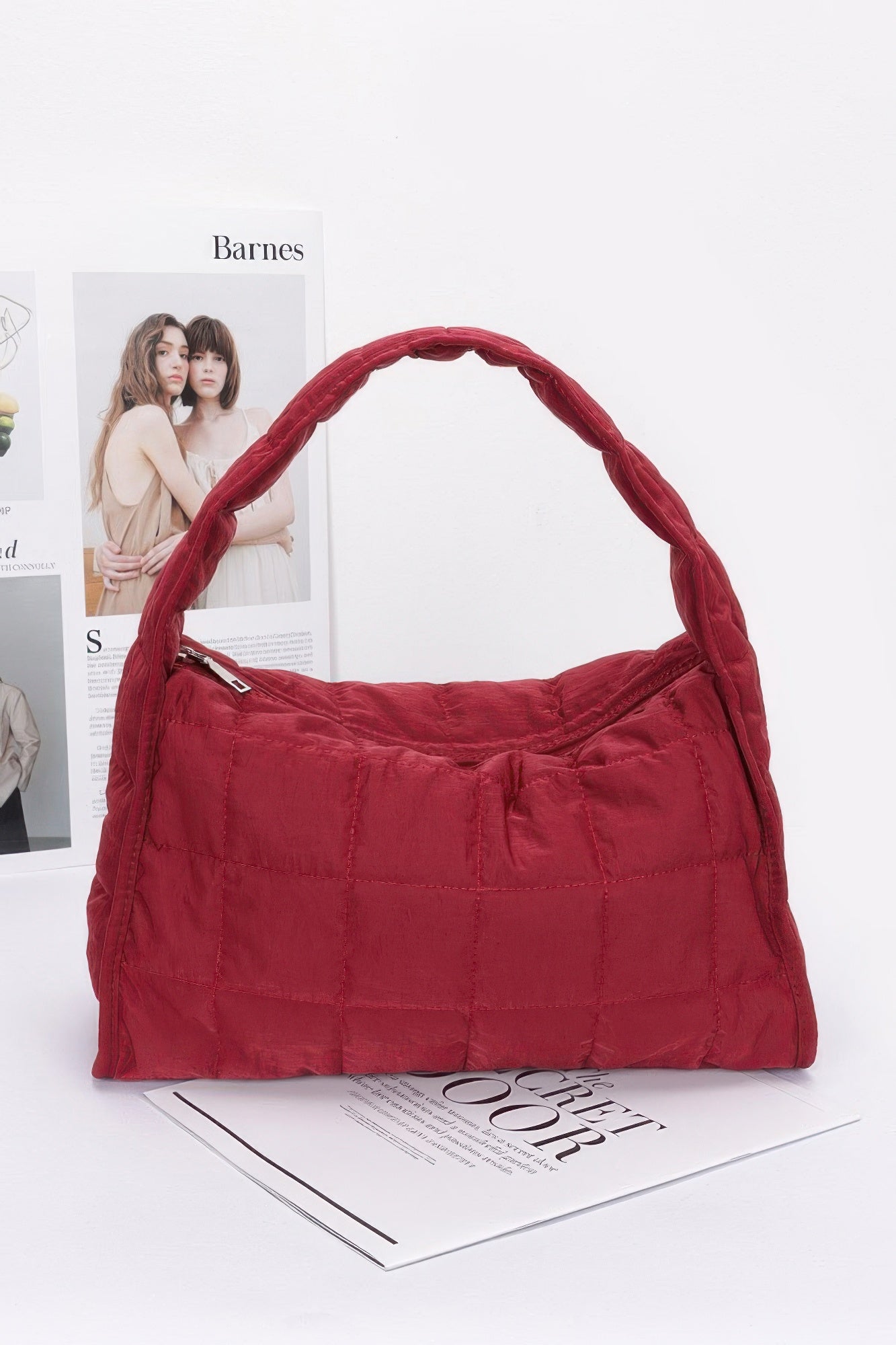 

Стеганая нейлоновая сумка через плечо FASHNZFAB, Burgundy