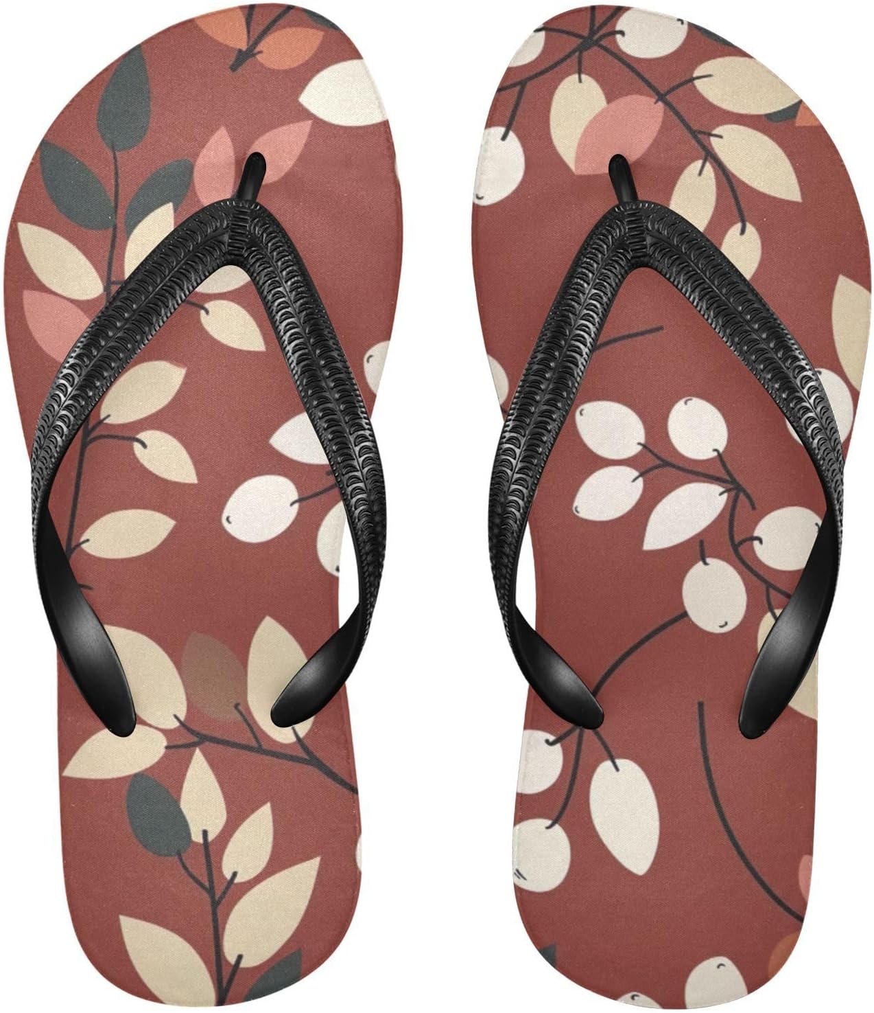 

Шлепанцы «Красные листья» для пляжа, летние повседневные сандалии для женщин и мужчин, тапочки для душа, размер XS Kfbe