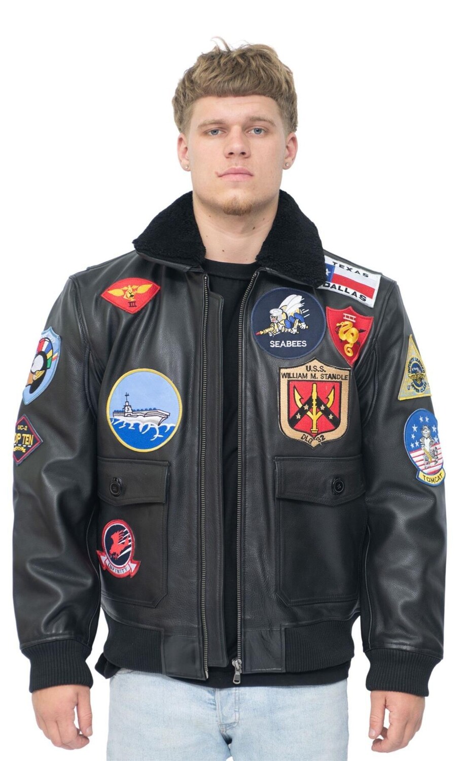 

Кожаная куртка-бомбер Top Gun A2-Сан-Диего Infinity Leather, черный
