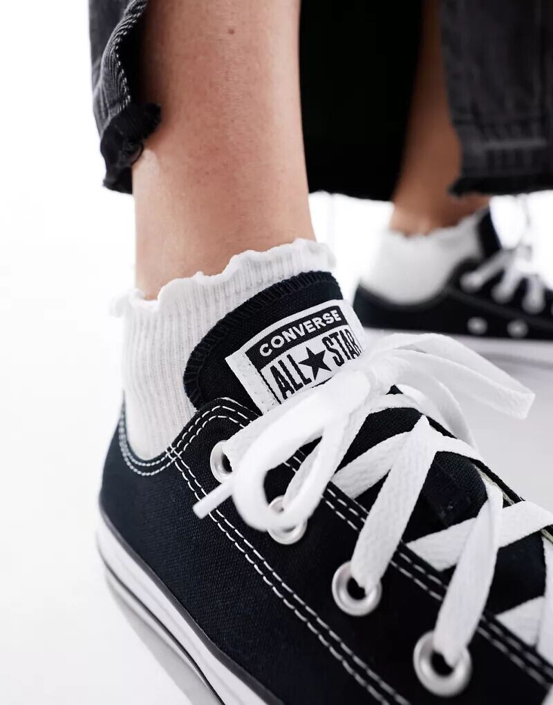 Черные кроссовки широкого кроя Converse Chuck Taylor All Star Ox Wide Fit — фото 3