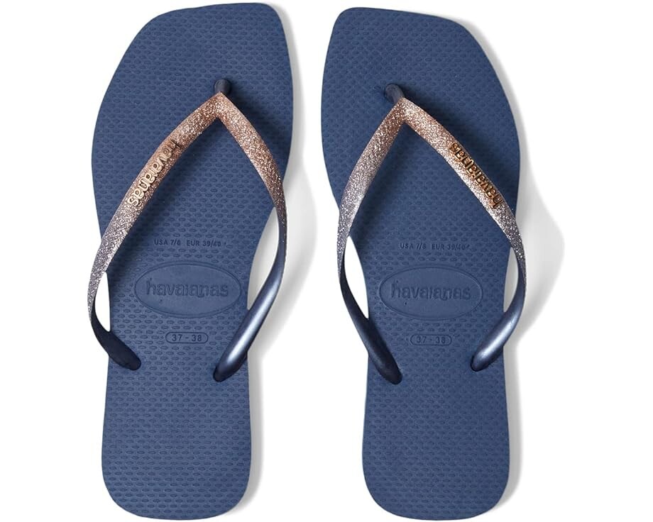 

Сандалии Havaianas Slim Square Glitter Flip Flop, цвет Indigo Blue