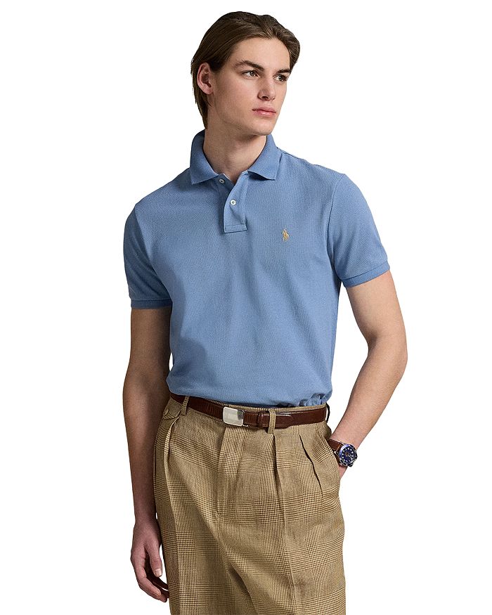

Кастомная облегающая поло с сетчатыми вставками Polo Ralph Lauren, синий