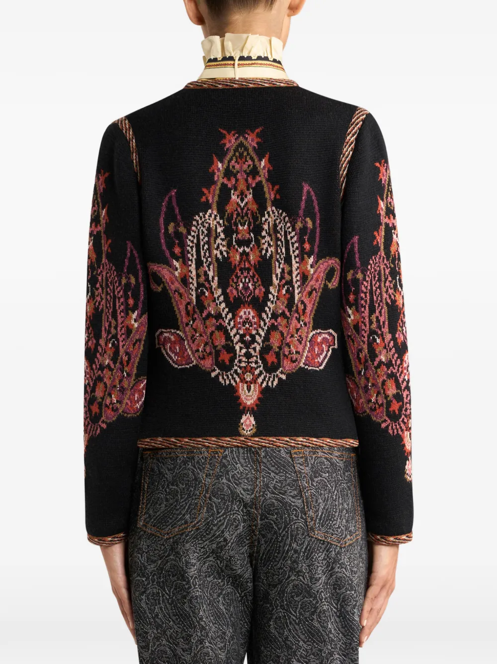 Кардиган с жаккардовым узором "пейсли" Etro, черный — фото 4