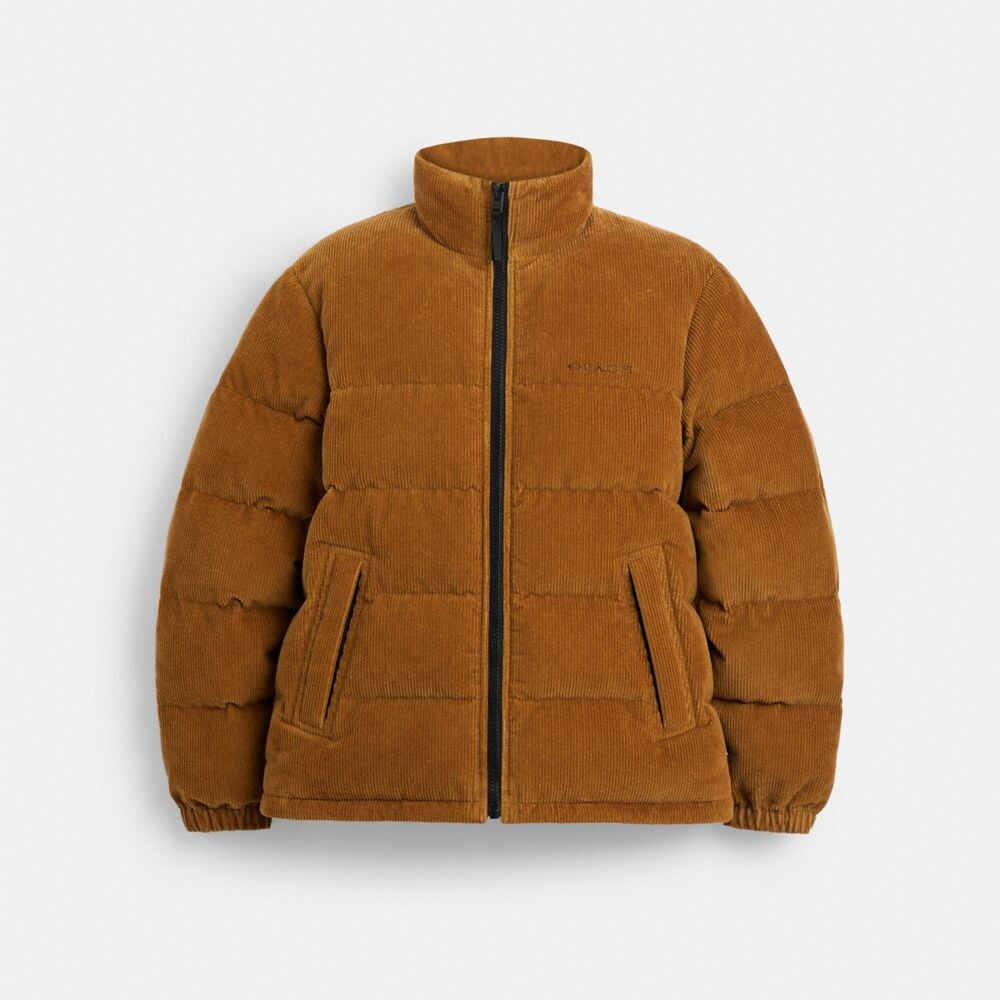 

Куртка-пуховик из вельвета COACH, цвет light brown