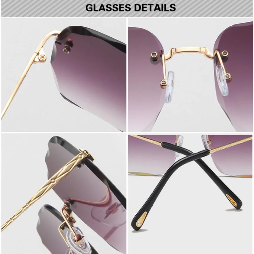 

Новые женские солнцезащитные очки без оправы 2025 года, большие женские солнцезащитные очки, очки с градиентным переходом цвета DSXLY, C1gold-gradient Gray