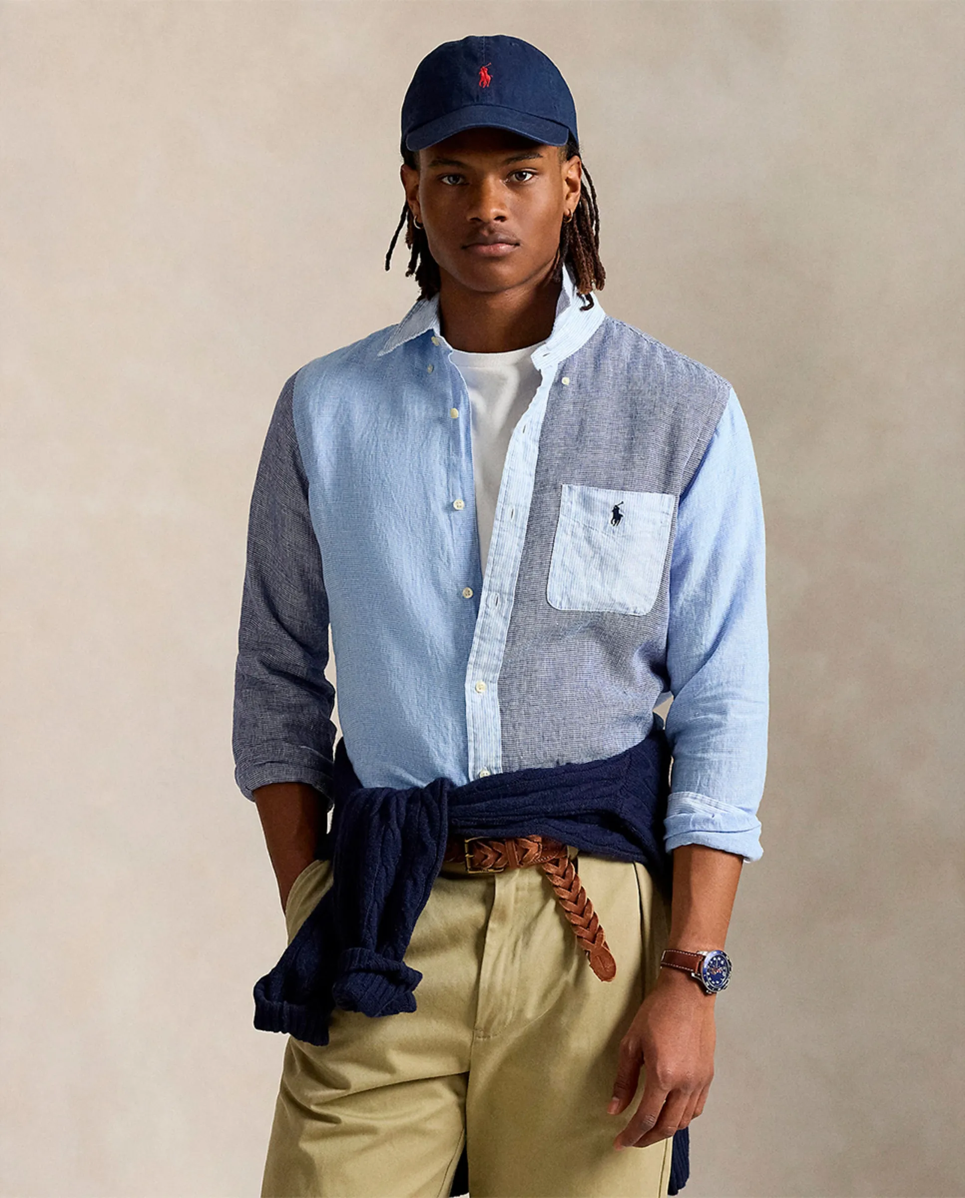 

Мужская льняная рубашка Fun Classic fit Polo Ralph Lauren, синий