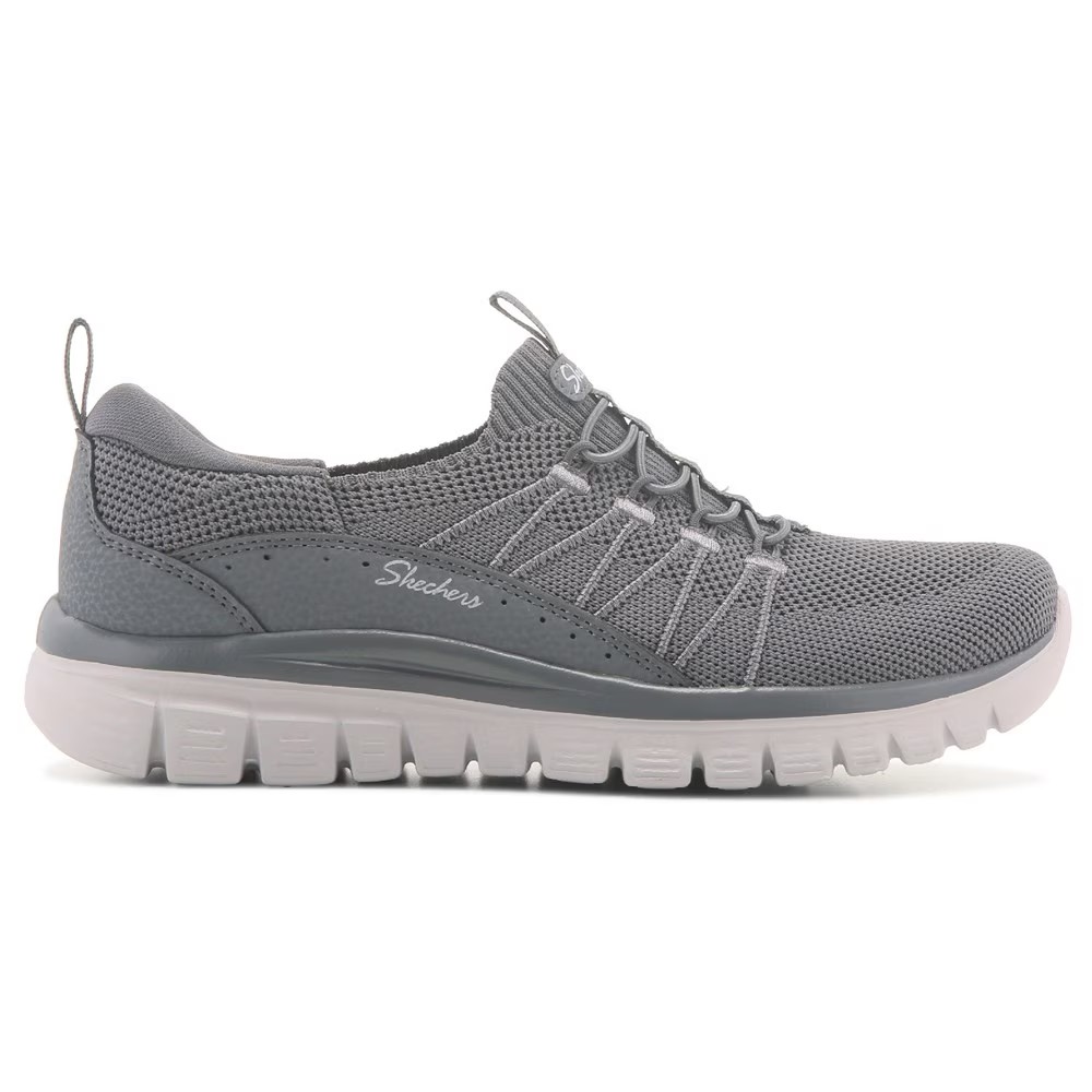Изящные, идеальные кроссовки-слайдеры Skechers, серый — фото 3