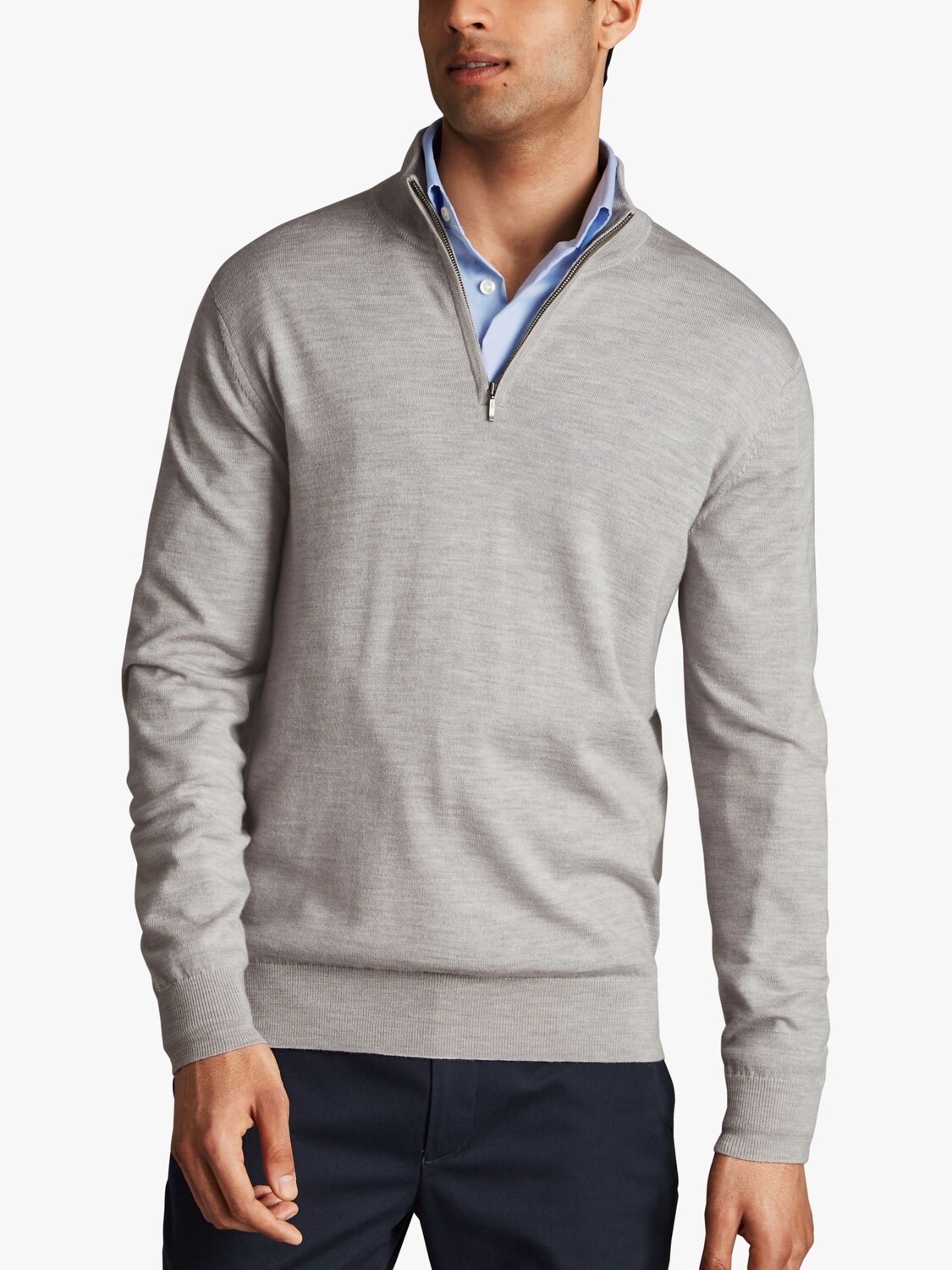 

Джемпер Charles Tyrwhitt из мериносовой шерсти с воротником на молнии, серебряный, Серый, Джемпер Charles Tyrwhitt из мериносовой шерсти с воротником на молнии, серебряный