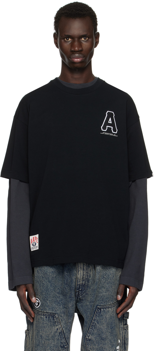 

Футболка с логотипом «А» AAPE by A Bathing Ape, черный