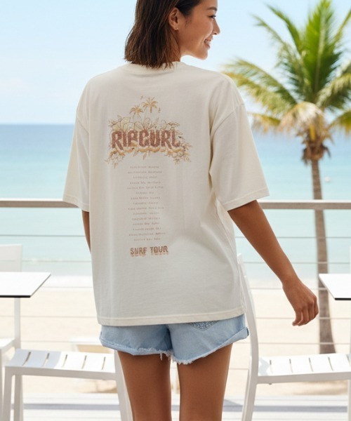 

Женская футболка с коротким рукавом, принтом на спине, свободный крой RIP CURL, натуральный