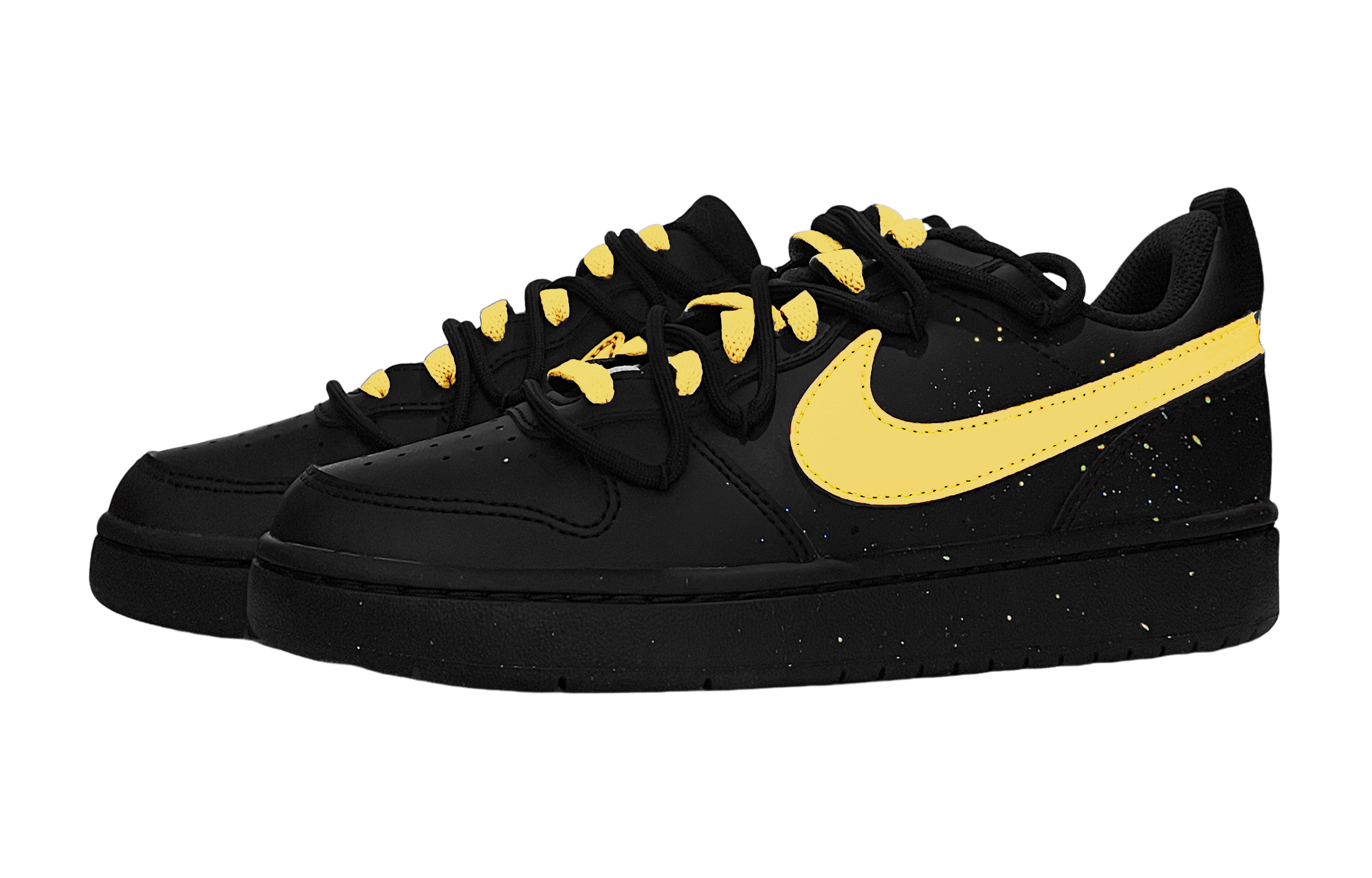 Nike Court Borough Low Top детские скейтбординг кроссовки Black Yellow для подростков — фото 4
