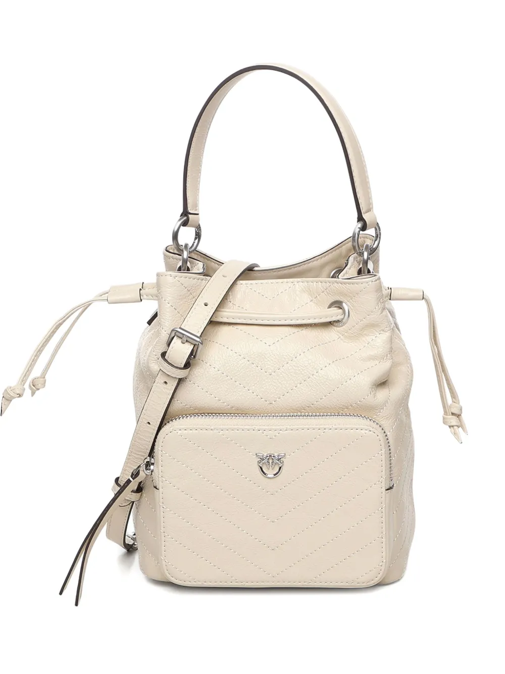 

Малая стеганая сумка-тоут Chevron Cargo Bucket Pinko, белый