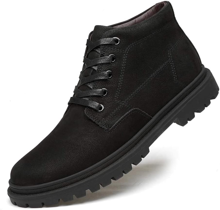 

Мужские ботинки Bitiger зимние для пеших прогулок на открытом воздухе, с меховой подкладкой, нескользящие, легкие зимние рабочие ботинки, черный