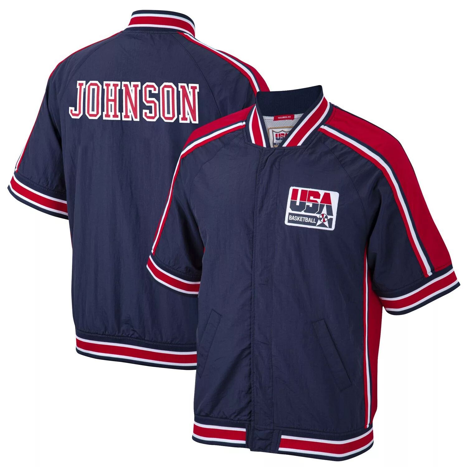

Мужская куртка для разминки Mitchell & Ness Magic Johnson Navy USA Basketball 1992 Dream Team