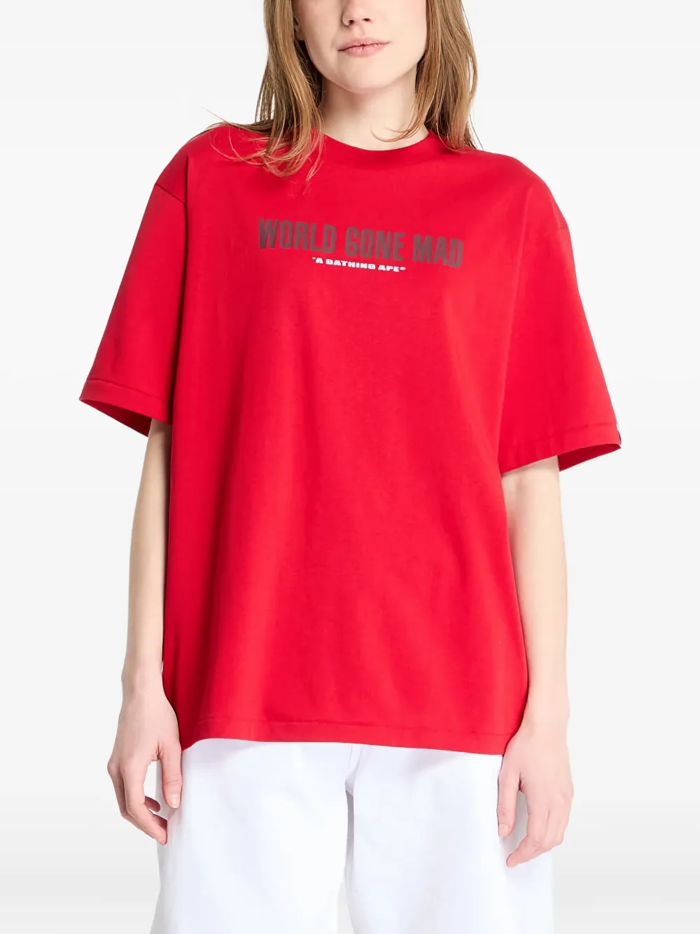 

Футболка с графическим слоганом A BATHING APE, красный