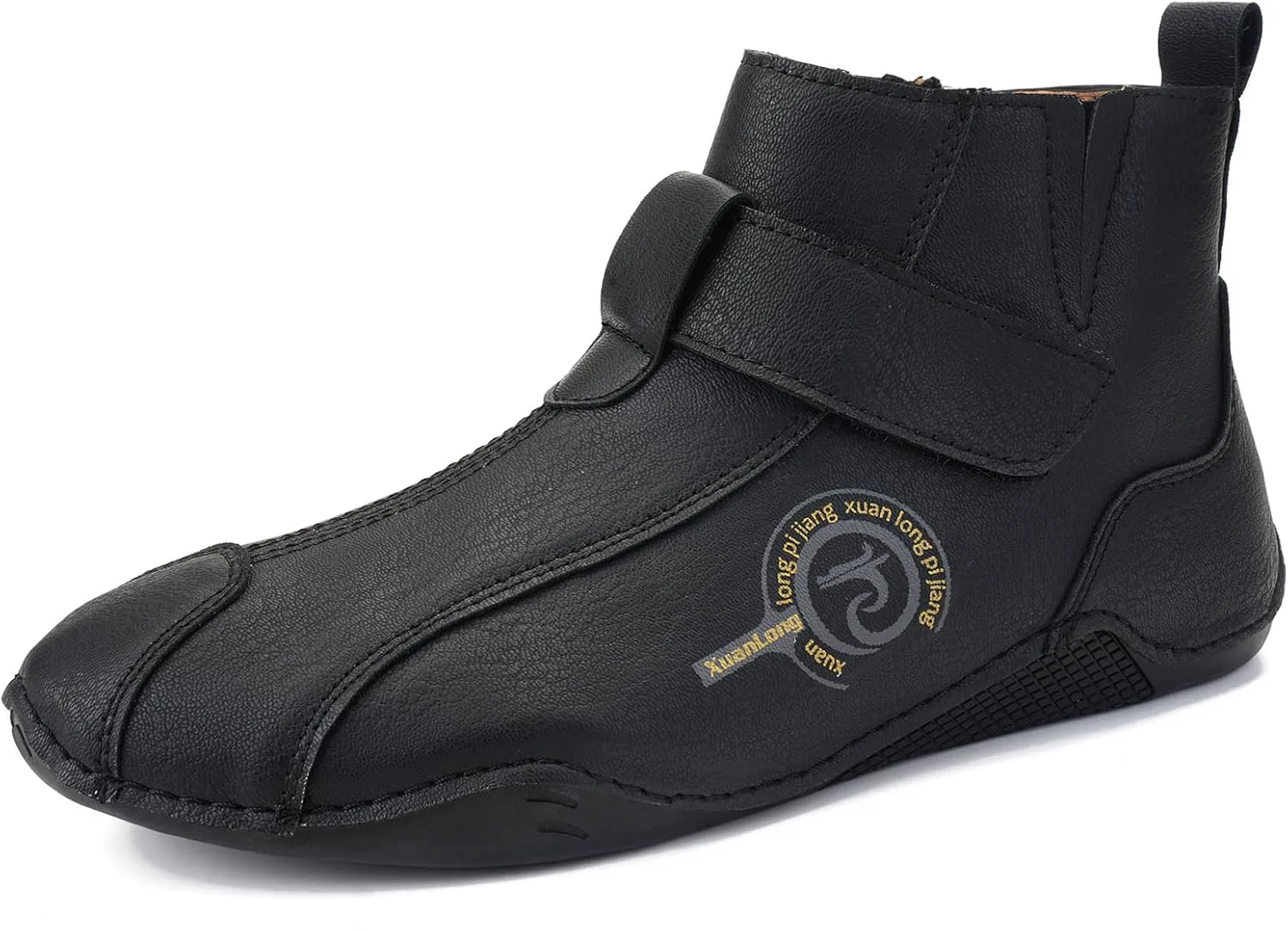 

Мужские итальянские водонепроницаемые кожаные ботинки-чукка Lossarye с боковой молнией, подкладкой из меха, удобные, с нескользящей подошвой, высокие ботинки для улицы, легкие, дышащие кроссовки для ходьбы, походов и вождения, черный