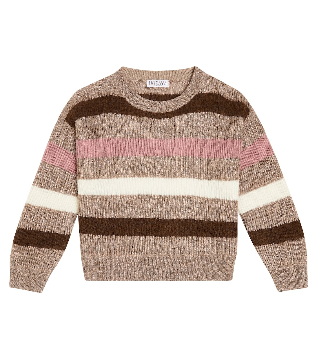

Полосатый свитер из мохера Brunello Cucinelli Kids, мультиколор
