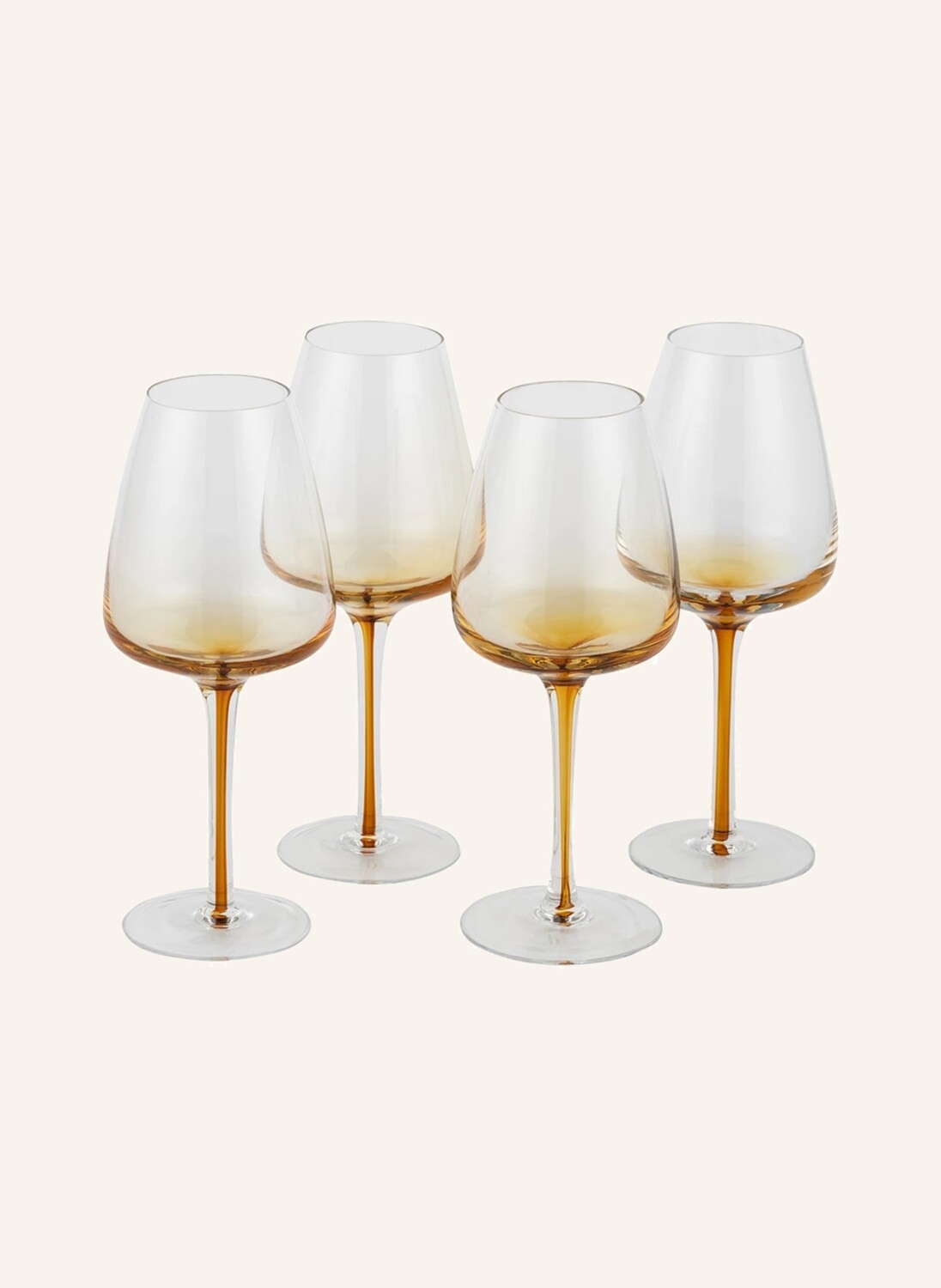 

4 шт - Бокал для вина Broste Copenhagen AMBER, 400 мл, темно-желтый