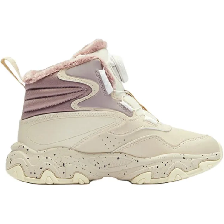 FILA KIDS Детские высокие уличные термообуви с противоскользящей и износостойкой подошвой pink brown — фото 3