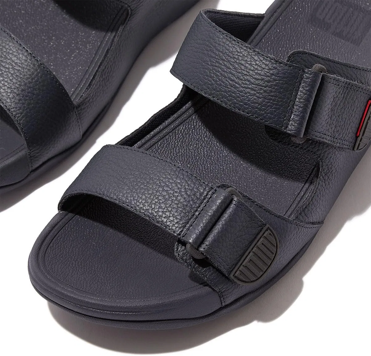 Мужские кожаные сандалии Fitflop Gogh Moc Slide, темно-синие, размер 33 EU — фото 3