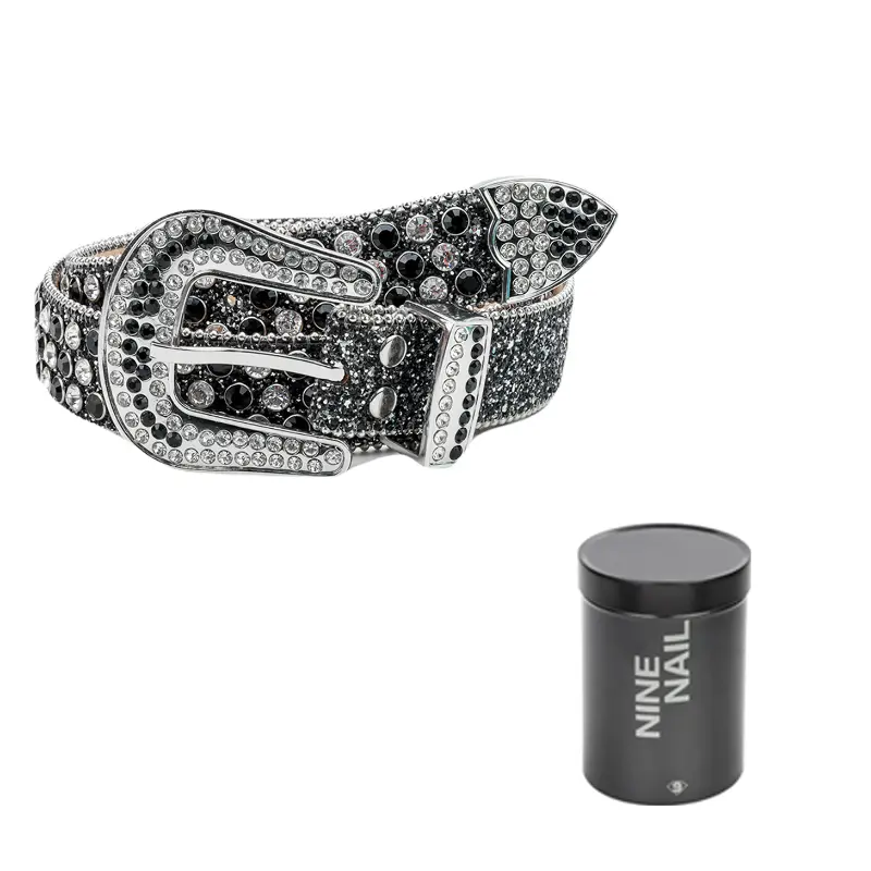 

NINE NAIL Микрофибровый пояс унисекс шириной 3,8 см, Radiant Black